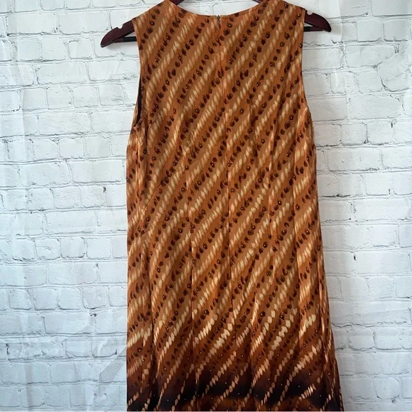 Coldwater Creek orange & brown cheetah print dress size S - Picture 9 of 10